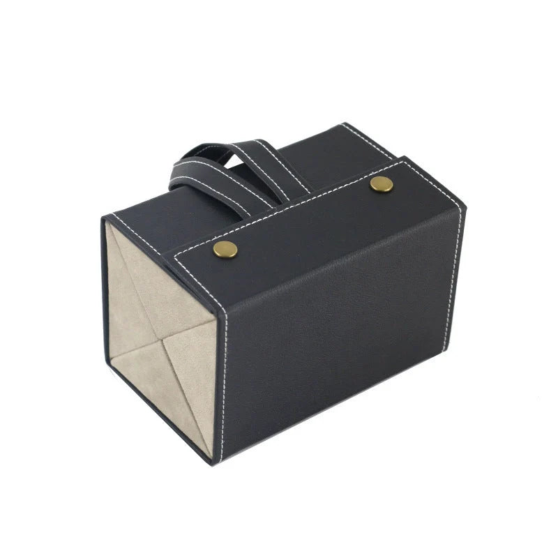 Foldable PU leather sunglasses and eyeglasses organizer case with five slots