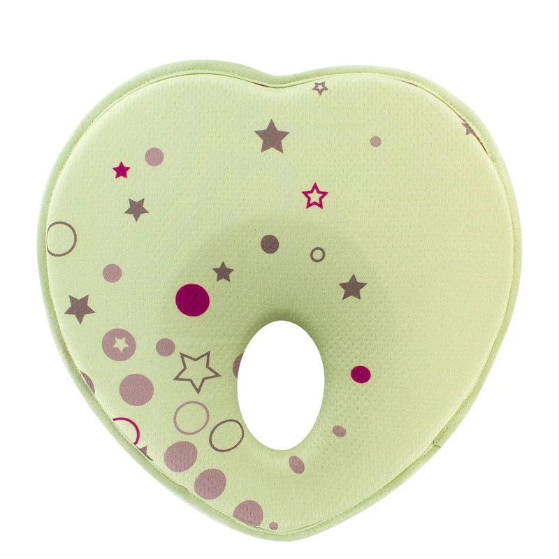 Newborn anti-roll pillow in love shape, prevents flat head syndrome, 21*19*3cm