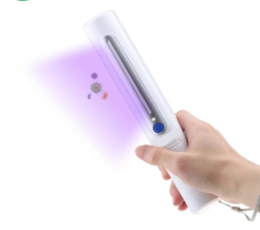 Ultraviolet Portable Disinfection Lamp in white, compact and efficient for on-the-go sterilization