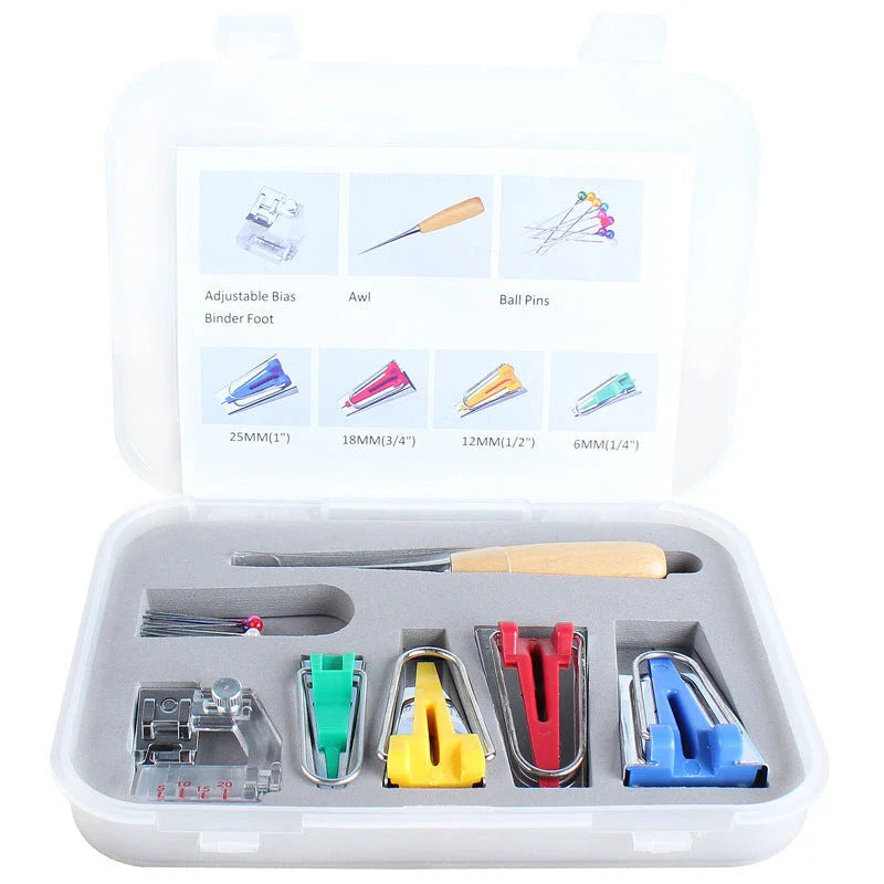Multifunctional electric sewing machine accessories set with adjustable presser foot