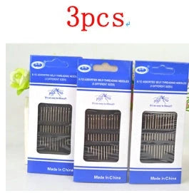 Dual-purpose blind sewing needle set for easy threading and sewing