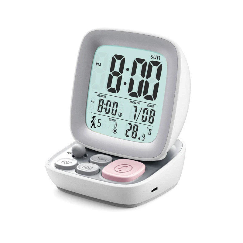 LED Cartoon Alarm Clock for Children with Silent Luminous Display