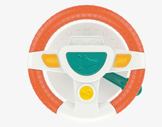 Interactive electric steering wheel toy for kids with sounds and lights