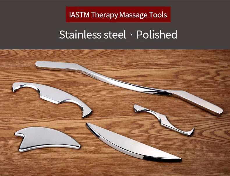 Stainless steel IASTM therapy massage tools for deep tissue and fascia recovery