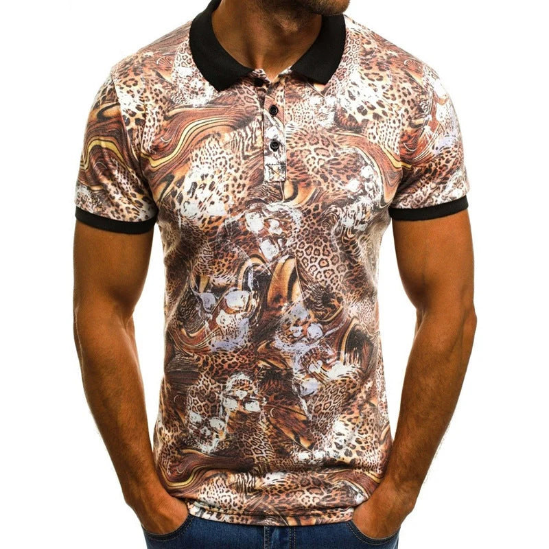 Men's quick-dry polo shirt with 3D mesh printing in various colours