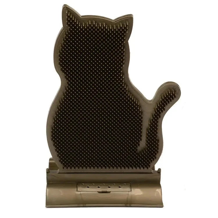 Cat self massage brush with catnip for shed hair removal and stress relief