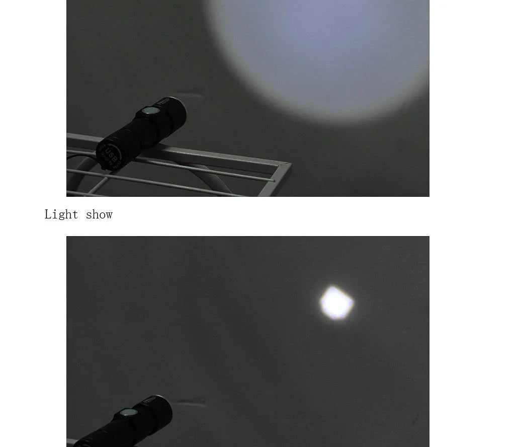 Mini waterproof rechargeable LED flashlight with USB charging and telescopic zoom