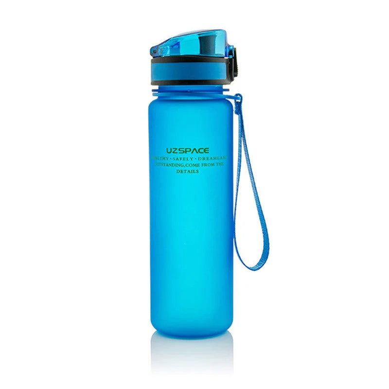 500ml sports water bottle in red, blue, green, and grey with leak-proof seal