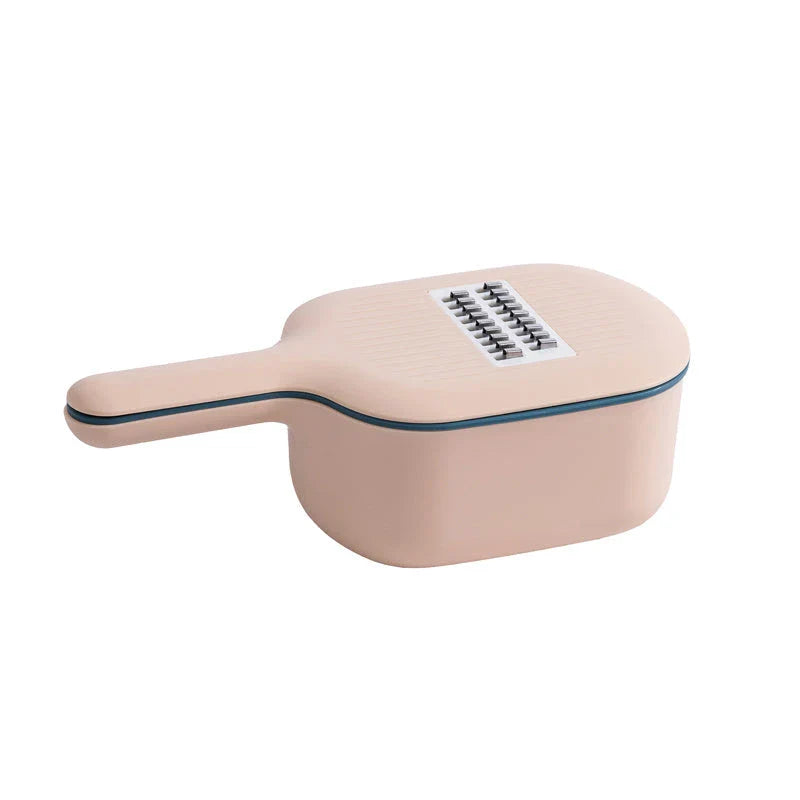 Multi-functional vegetable cutter with four blade designs for efficient kitchen tasks