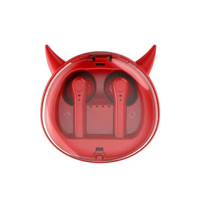 Macaron Red TWS5.0 Wireless Bluetooth Headset with NFC function
