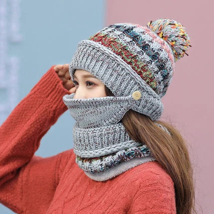 Korean winter knitted hat in various colours, made from 100% wool with satin finish