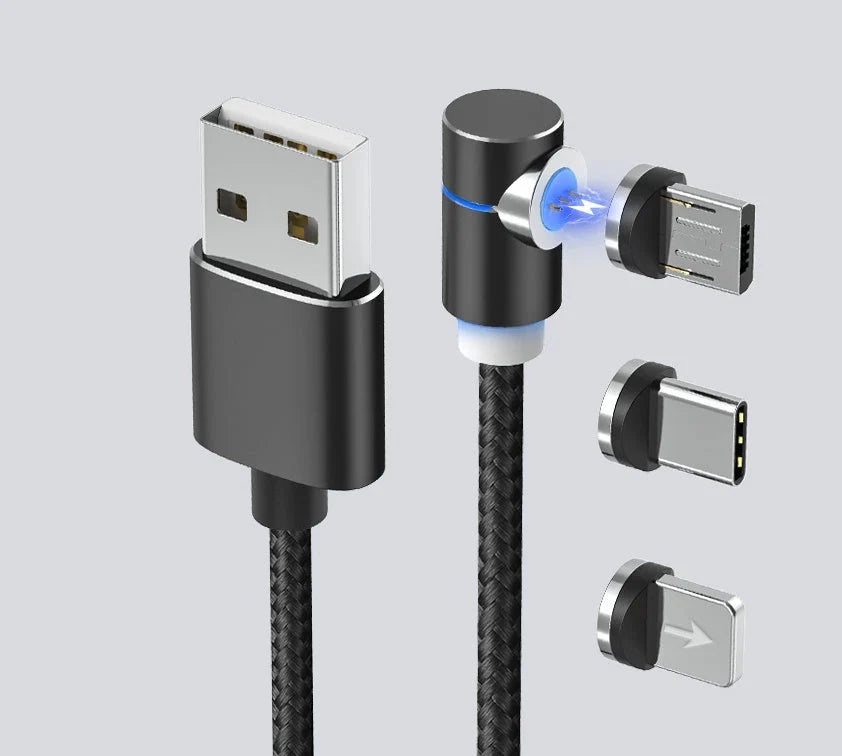 360 Degree Magnetic Charging Cable with LED indicator for fast charging and data transfer