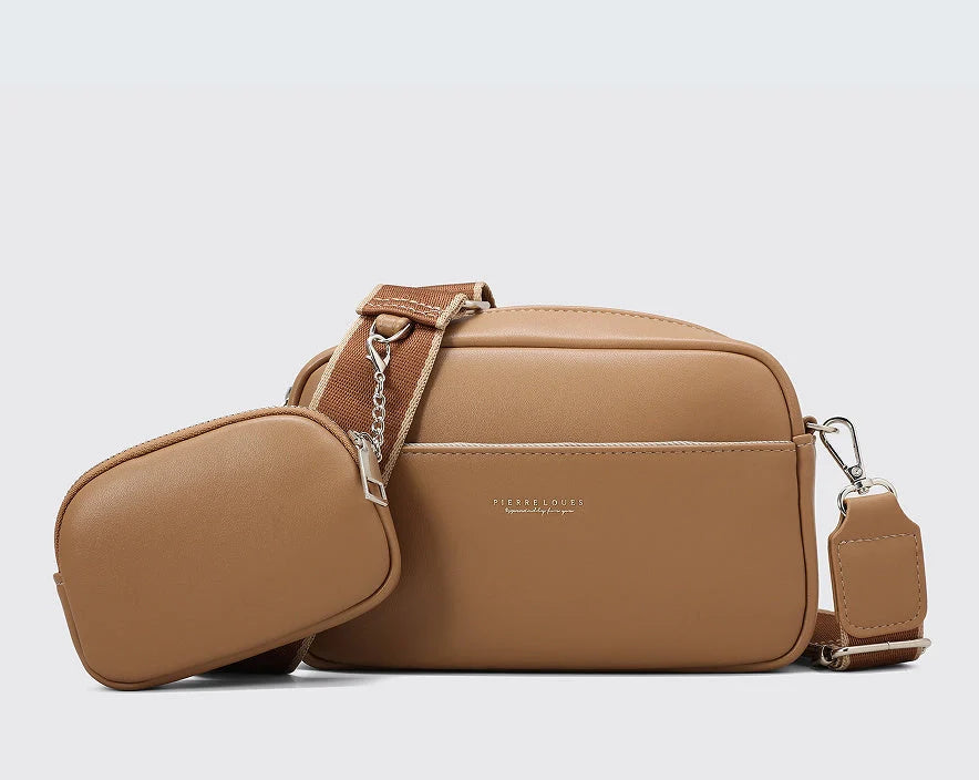 Women's PU messenger bag with weaving detail in multiple colours