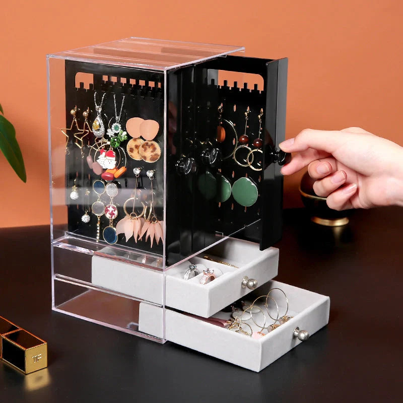 Clear acrylic cosmetic storage box for organizing beauty products
