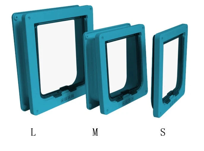 4 Way Lockable Pet Door Security Flap in ABS Plastic for cats and small dogs