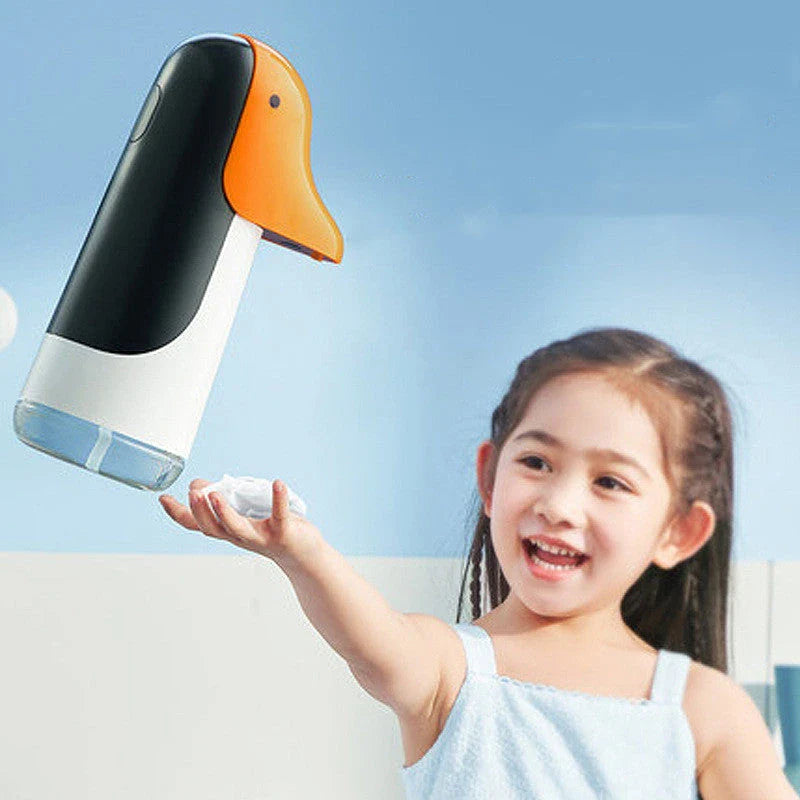 Cartoon Penguin Automatic Foam Hand Soap Dispenser with USB recharge feature