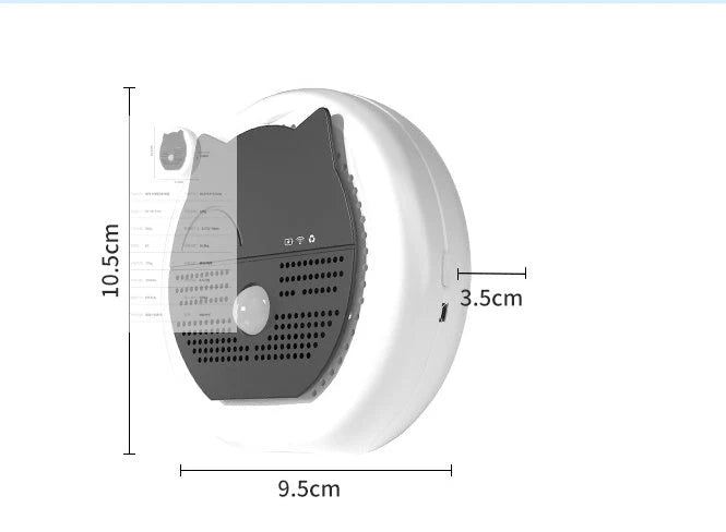 Compact white pet deodorant air purifier for cat litter boxes with ozone sterilization