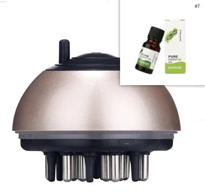 Advanced hair growth comb with flexible bristles and liquid applicator for nourishing scalp and stimulating hair follicles