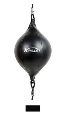 Black boxing speed ball with 40cm length hanging from elastic ropes with inflator and hooks