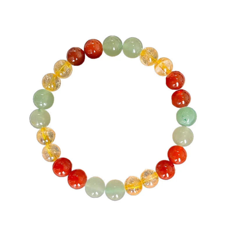8mm multicolour glass beaded bracelet with European and American style design