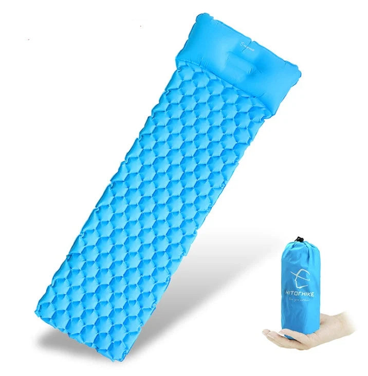 Outdoor Camping Inflatable Honeycomb Mattress in various colors for comfortable sleep
