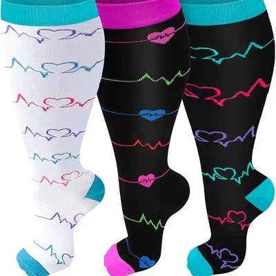 Plus size bamboo compression socks for men and women, offering comfort and support for wide calves.