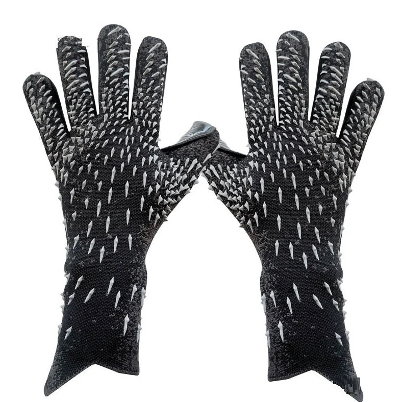 Children's football goalkeeper gloves with rubber palms in red, green, black, or orange colours