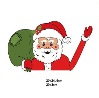 Santa Wiper Car Sticker without Straps - festive, reusable, waterproof