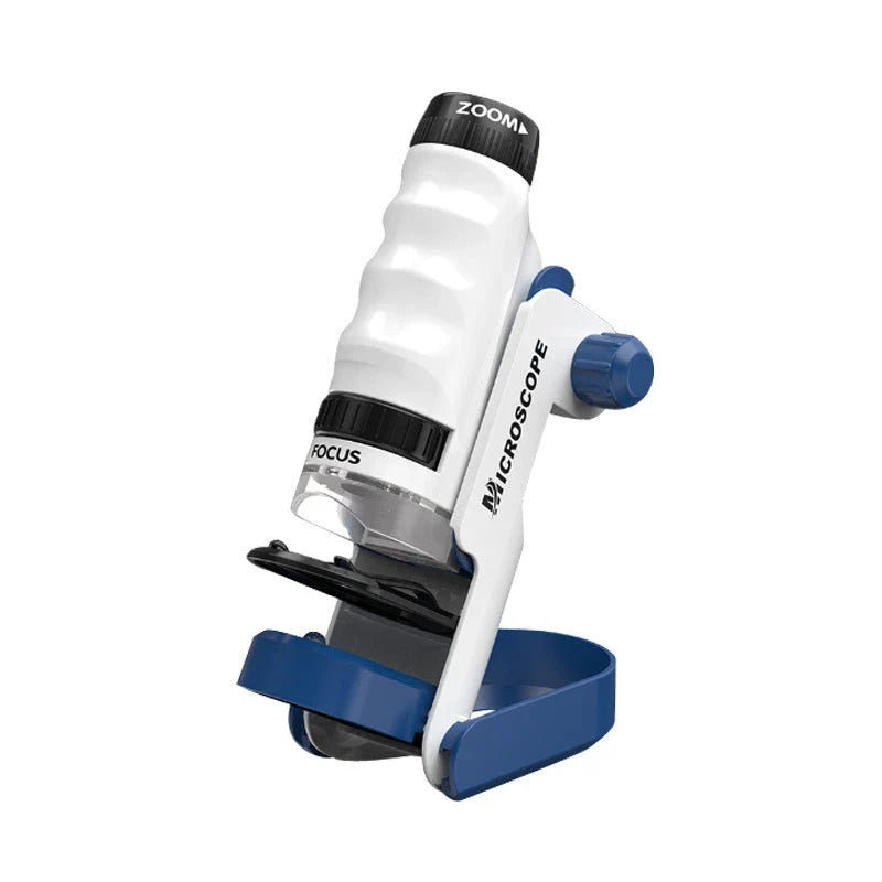 Children's portable mini microscope with mobile phone holder for real-time sharing