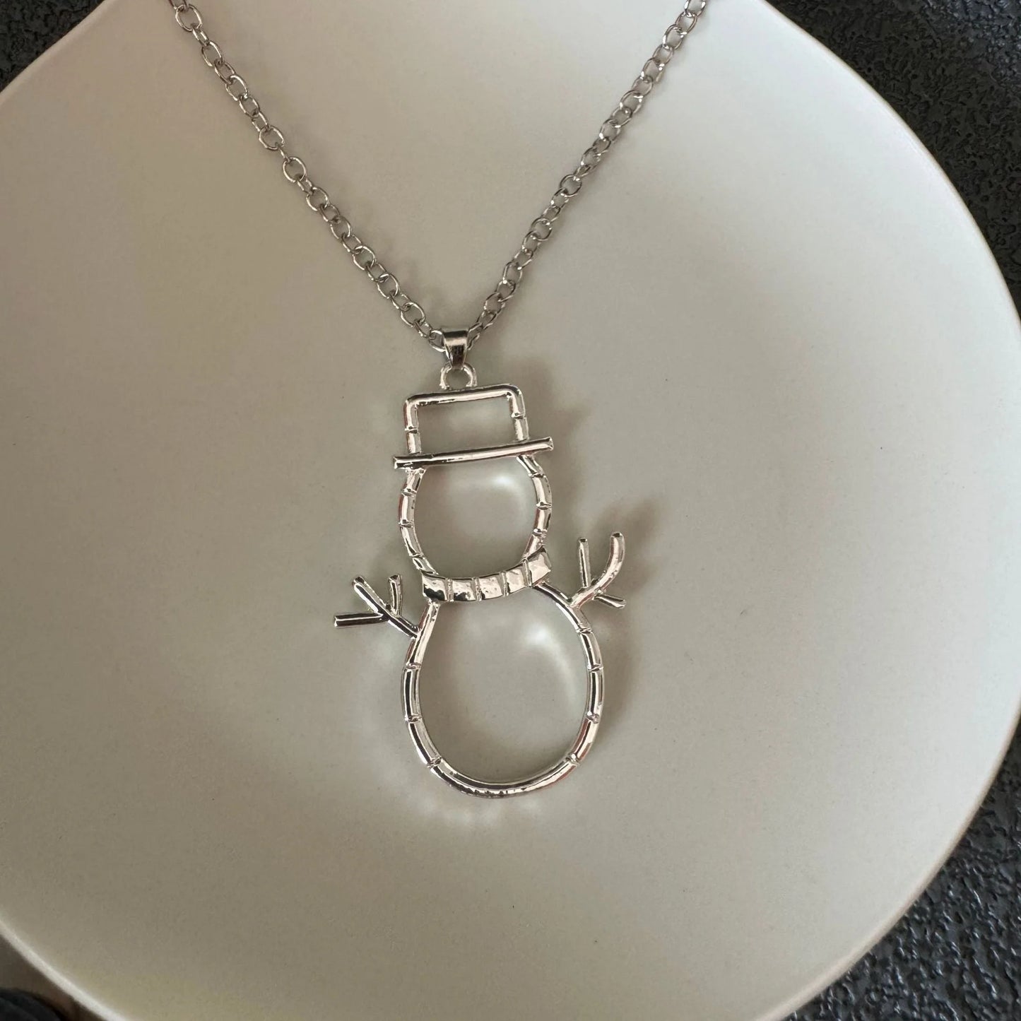 Personalized snowman earrings and pendant necklace for women, festive Christmas jewelry