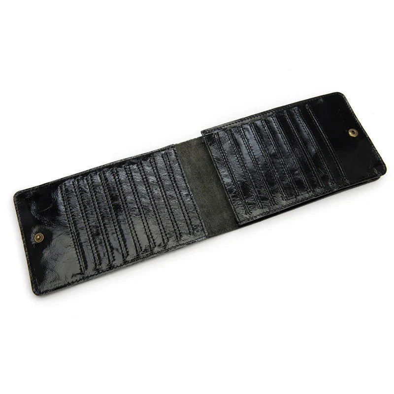 Premium New Zealand leather phone bag with 18 card slots, cash compartment, and dedicated phone pocket