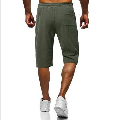 Men's casual cotton and linen cropped pants in various colors, perfect for the Kiwi lifestyle