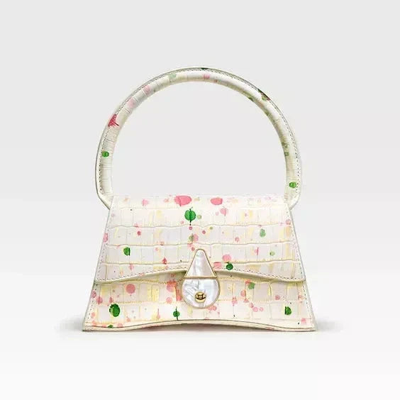 Genuine Leather Half Moon Handbag in Medium and Large Sizes, Featuring Secure Hasp Closure and Stylish Flap Pocket