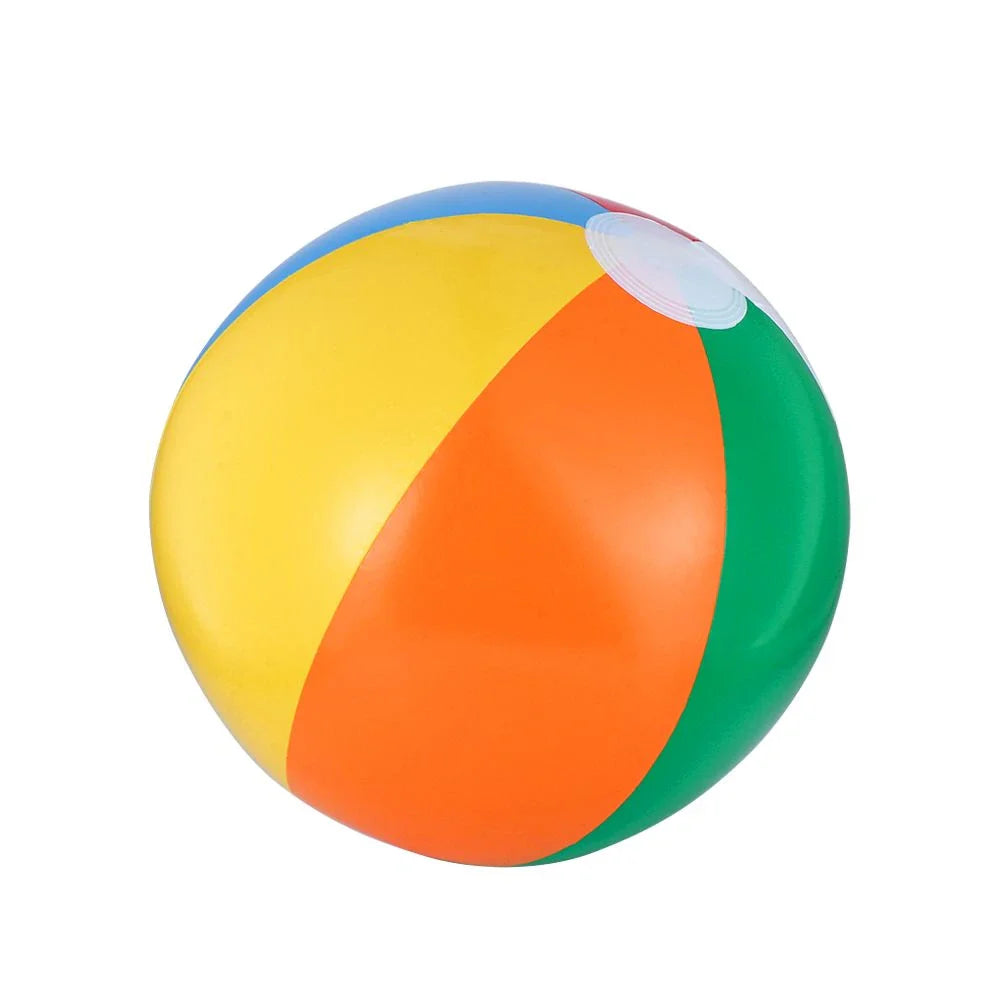 Vibrant and durable inflatable beach ball in various sizes, perfect for Kiwi summer fun at the beach, pool, and outdoor events