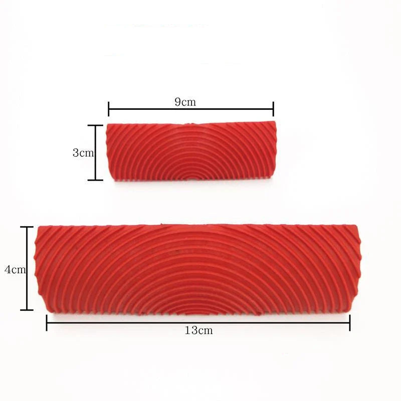 Trendha DIY Wood Grain Rubber Roller Set for creating natural wood textures on walls, doors, and furniture