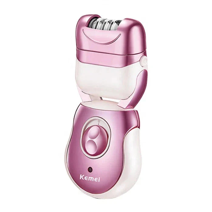 Versatile 3-in-1 hair removal and foot care device with epilator, shaver, and pedicure attachments