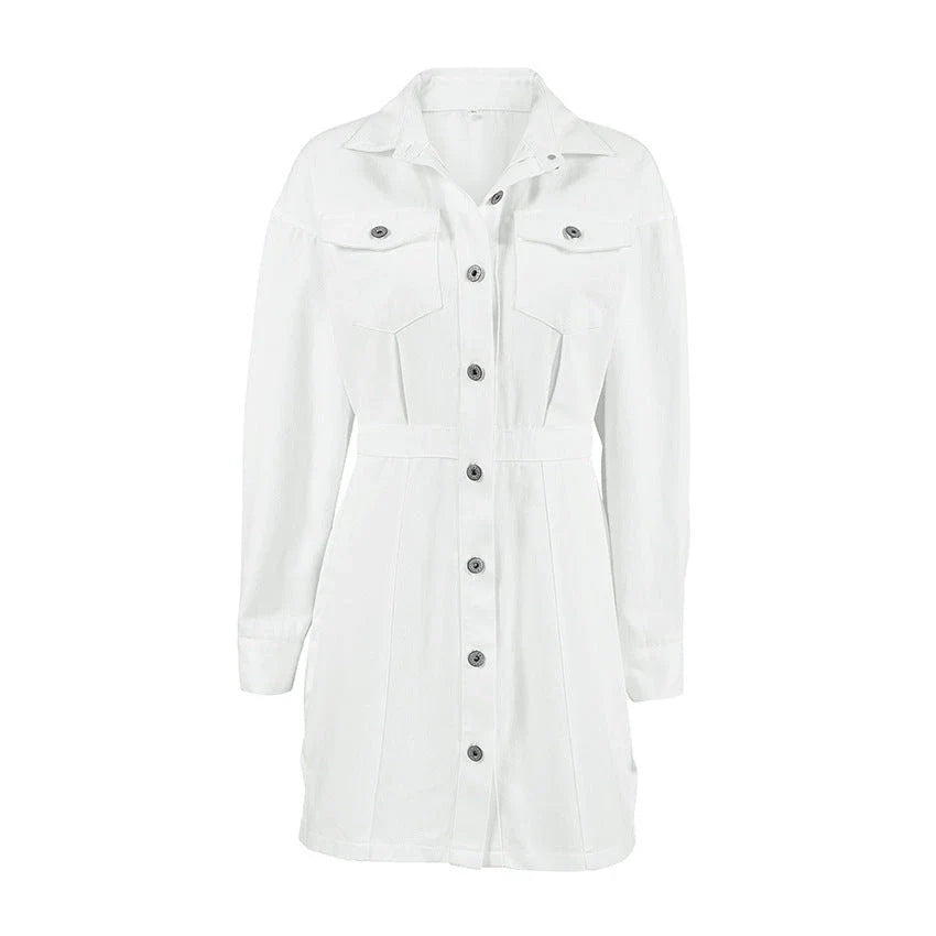 Stylish Commuter Dress in White - A sustainable and versatile wardrobe essential for the modern Kiwi woman