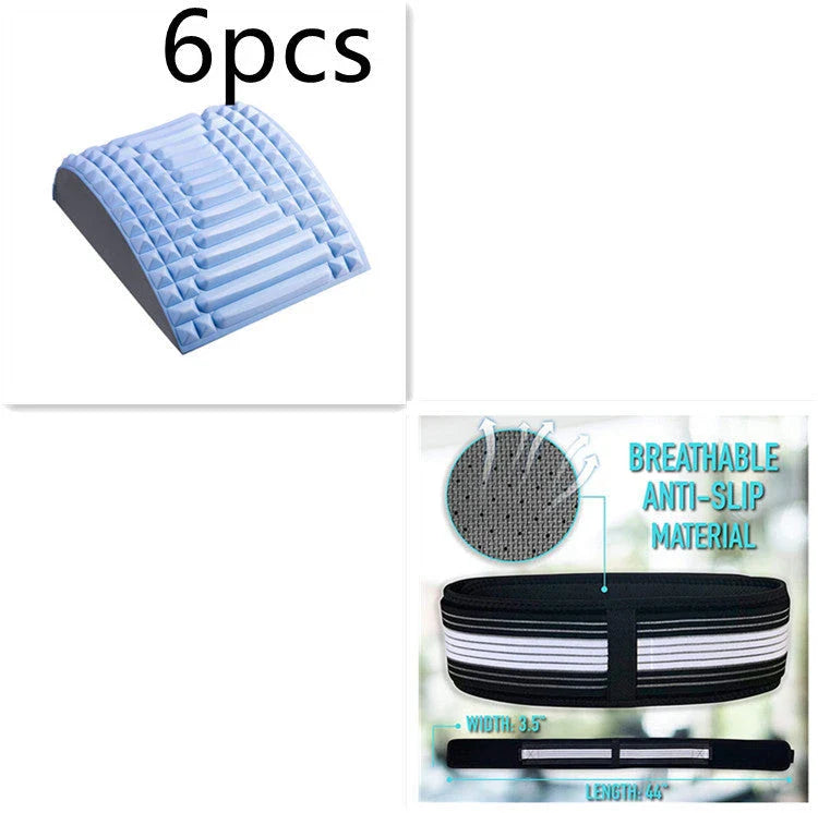 Premium back stretcher pillow for neck and lumbar support, relieving pain and improving posture.