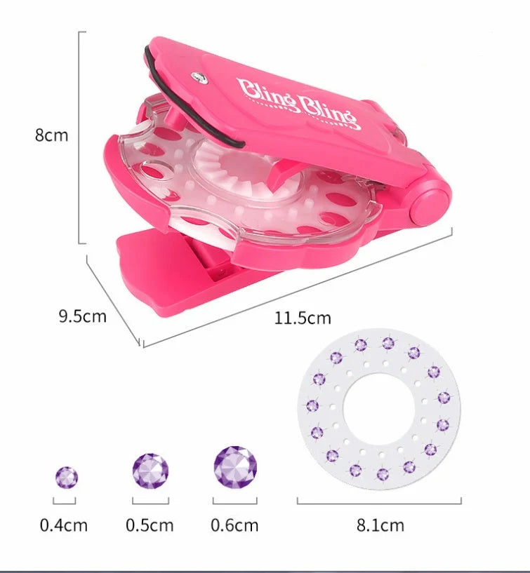 Bling Drilling Rig Toy Set with styling tool and 150 gems for creative play