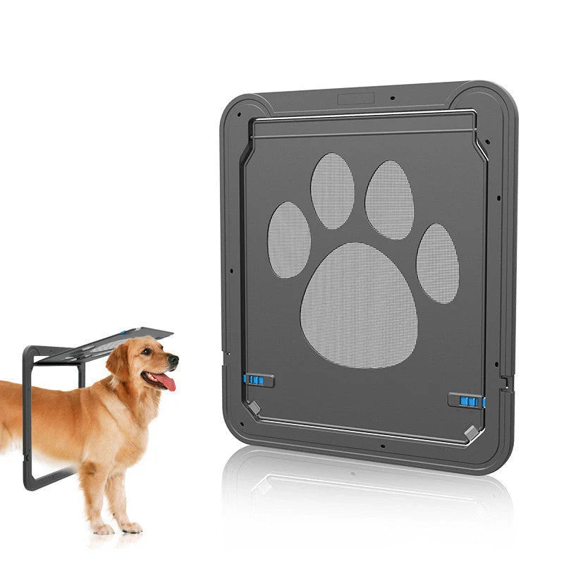 Black ABS anti-bite screen door for medium and large dogs with magnetic closure