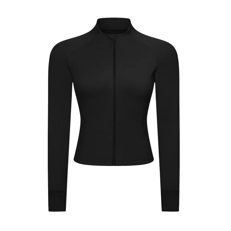 Slim-fit long sleeve yoga cardigan with spandex lining in five colours