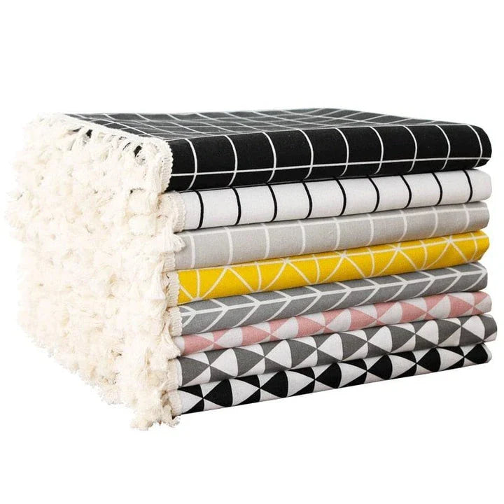 A stylish Nordic-inspired cotton tablecloth in various sizes, suitable for Kiwi homes and dining experiences.