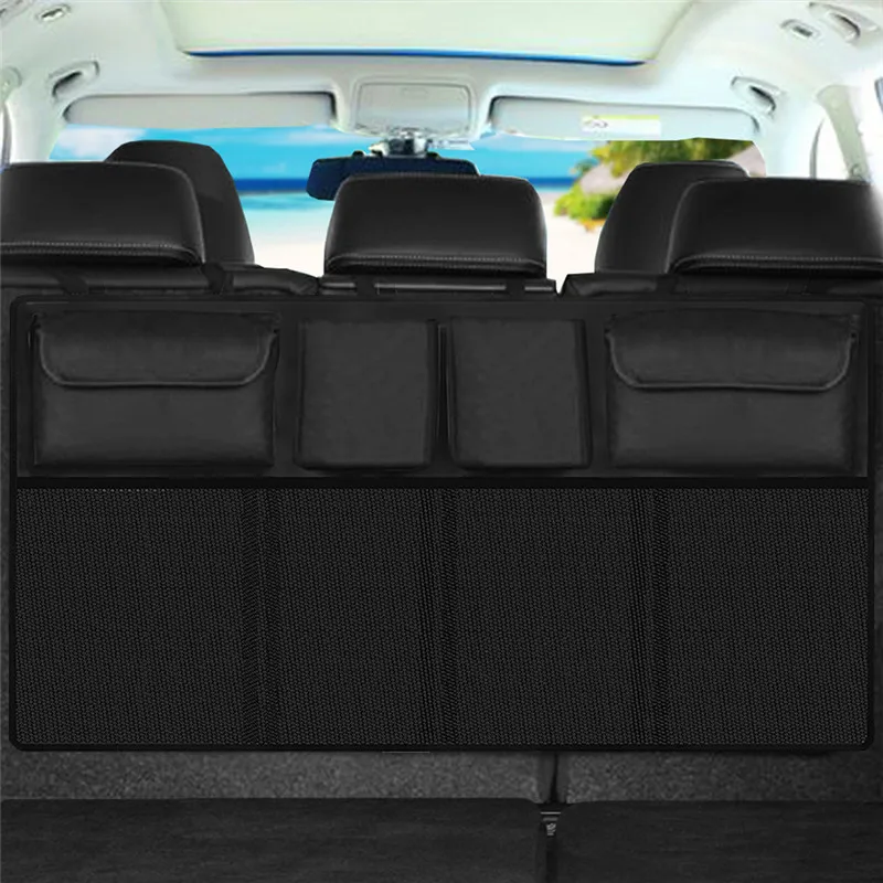 Universal car boot organiser made of durable Oxford cloth with adjustable Velcro straps to fit any vehicle