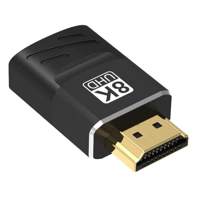 8K HDMI interface converter male to female with gold-plated connectors and PVC cable, 1m length