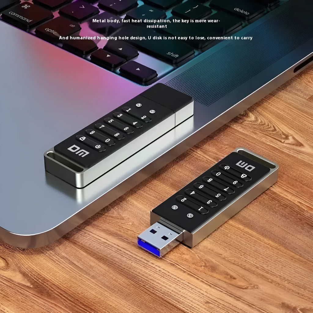 64GB USB 3.0 fingerprint encrypted flash drive with metal shell and password protection