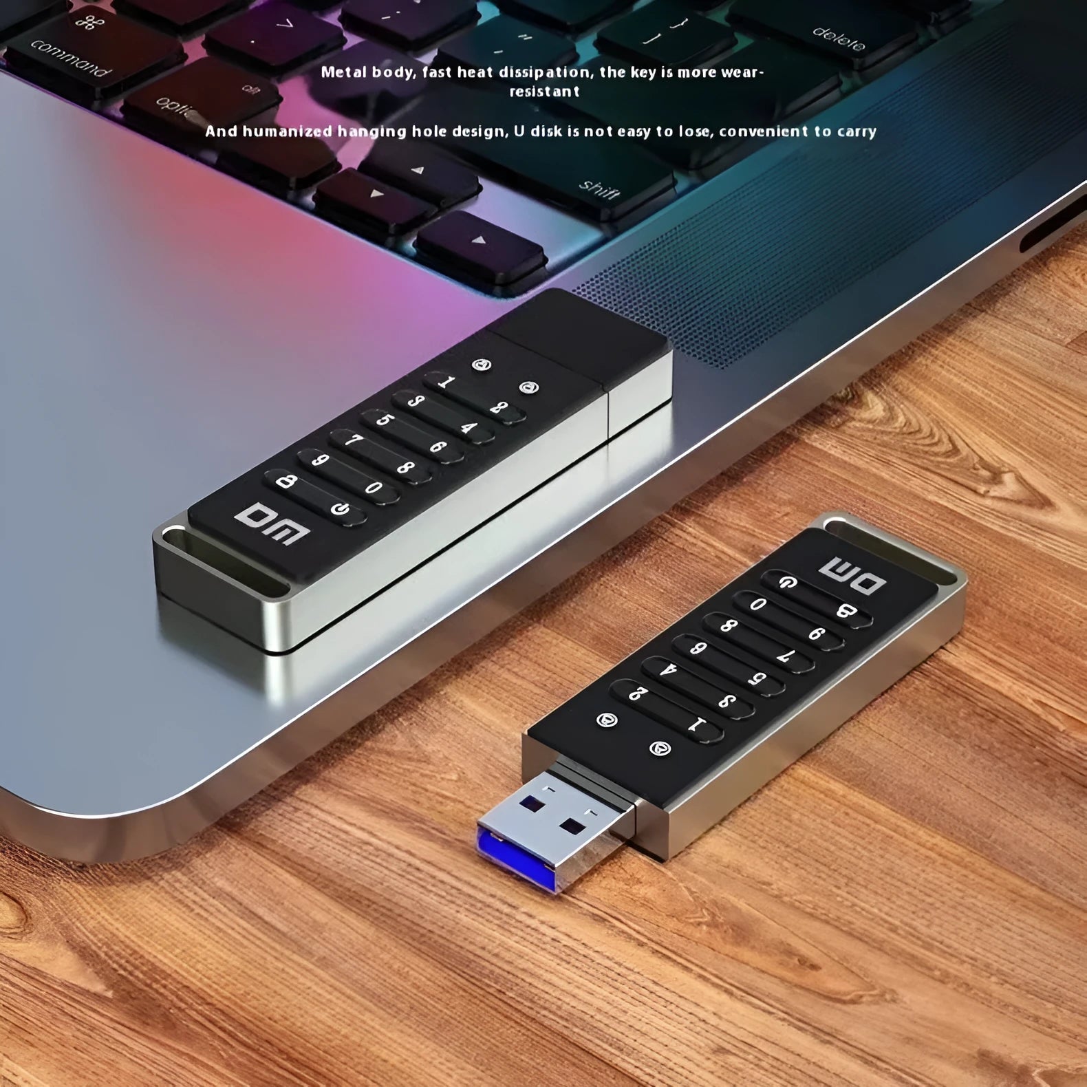 64GB USB 3.0 fingerprint encrypted flash drive with metal shell and password protection