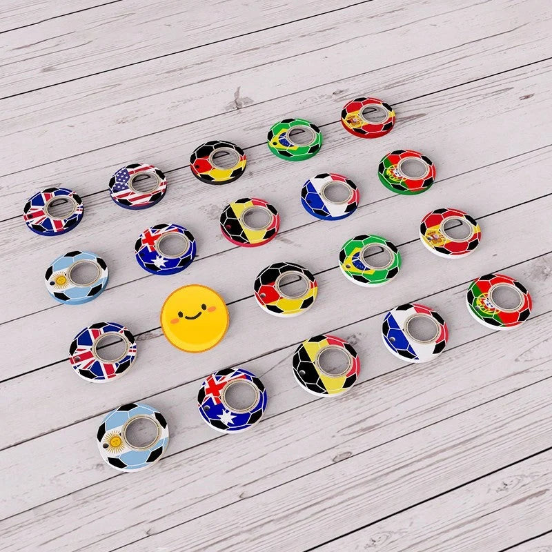 Football World Cup themed fidget spinner keychain with bottle opener for stress relief