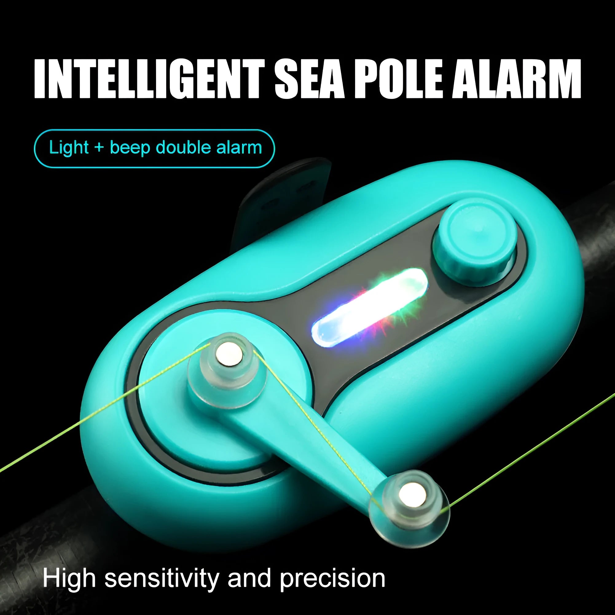Fishing bite alarm electronic buzzer blue with LED light indicator for night fishing