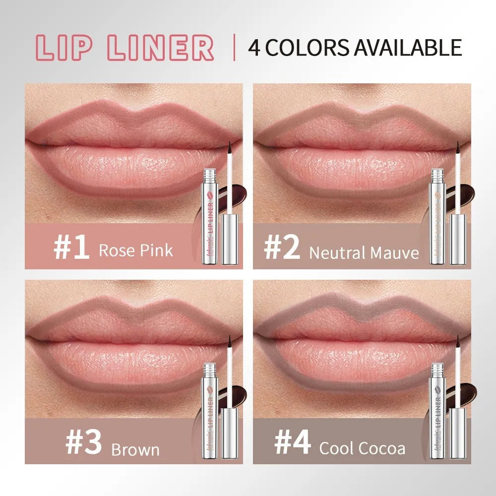 Matte finish pointed lip liner pencil shown in a tear and pull design on a white background.