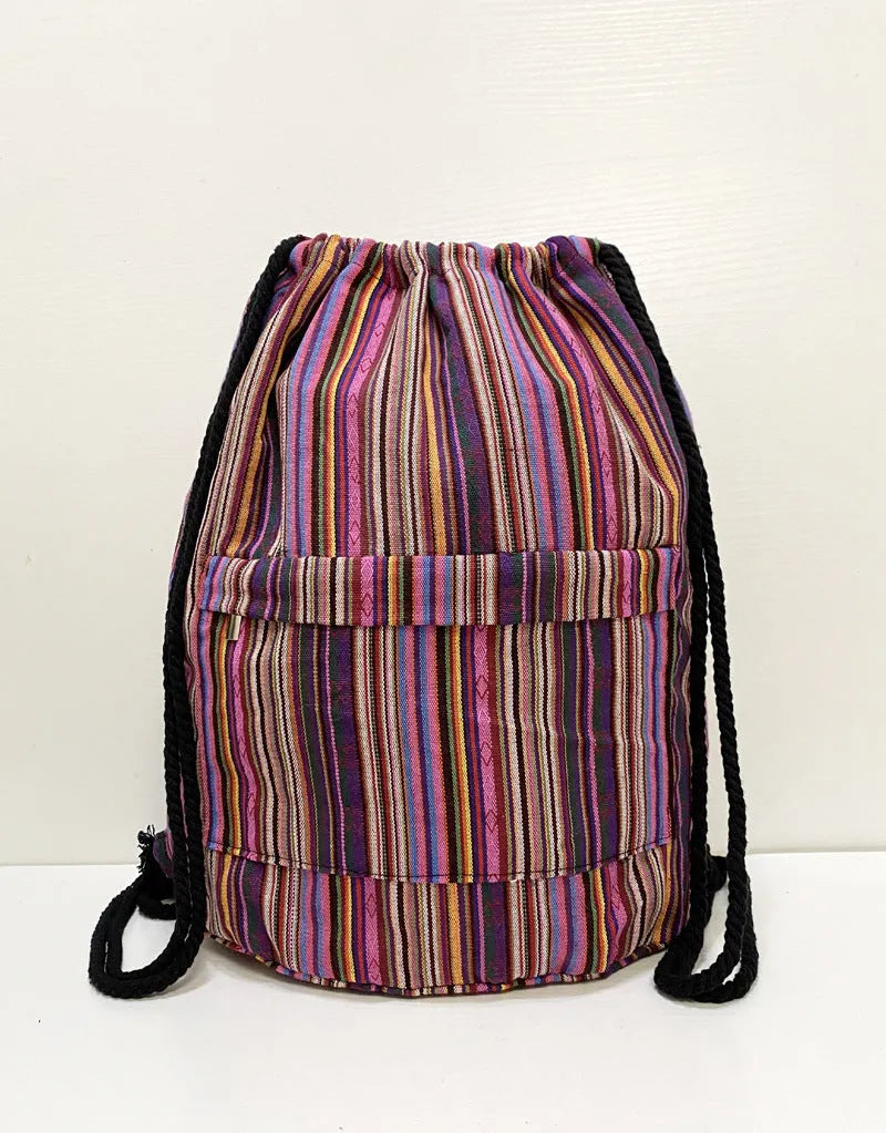 Original Simplicity lightweight literary style backpack with geometric pattern in jacquard fabric